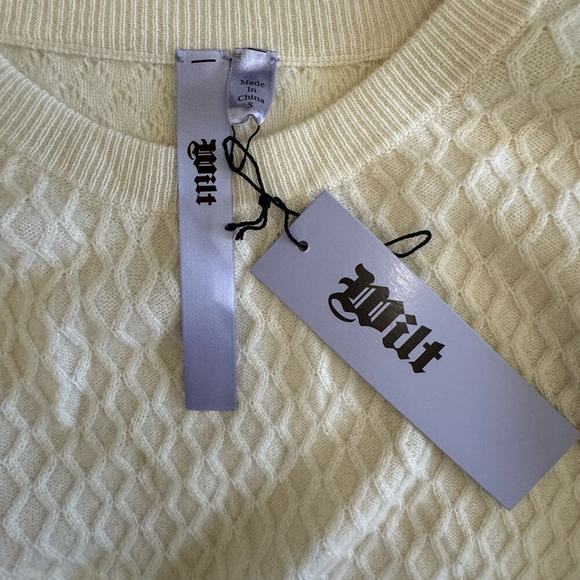 Wilt Sweater Cashmere Cream Knit High Low Hem Long Sleeve Size‎ S - Picture 5 of 10